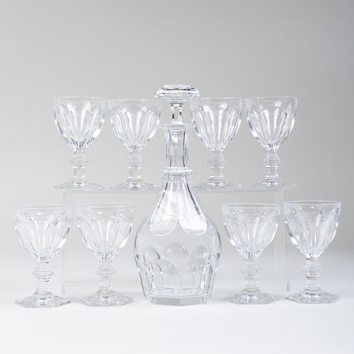 BACCARAT GLASS DECANTER AND A SET 3b88f1