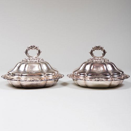 PAIR OF ENGLISH SILVER PLATE ENTR E 3b88fb