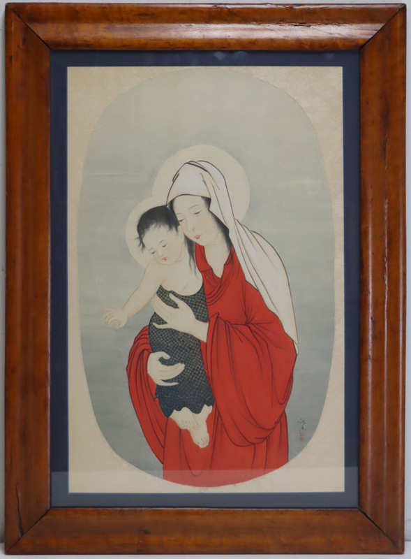 SIGNED CHINESE MOTHER AND CHILD