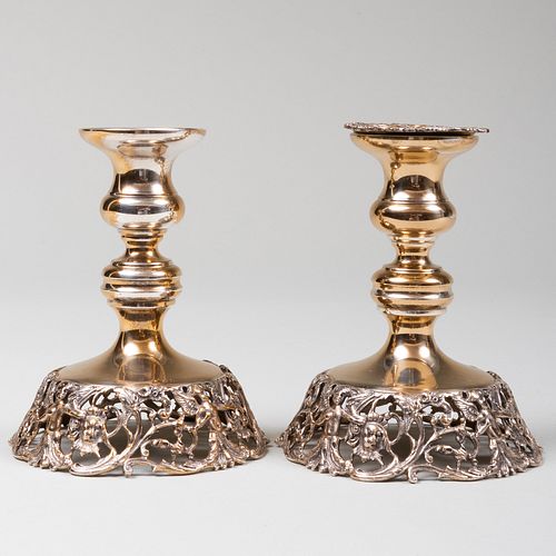 PAIR OF AMERICAN SILVER CANDLESTICKSMarked