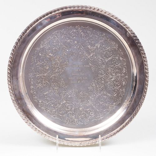 WM ROGERS SILVER PLATE HORSE RACE TROPHYInscribed