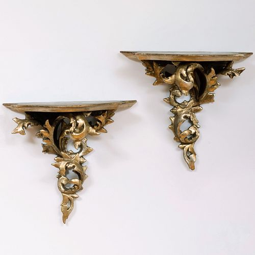 PAIR OF ROCOCO STYLE SILVERED WOOD 3b8937