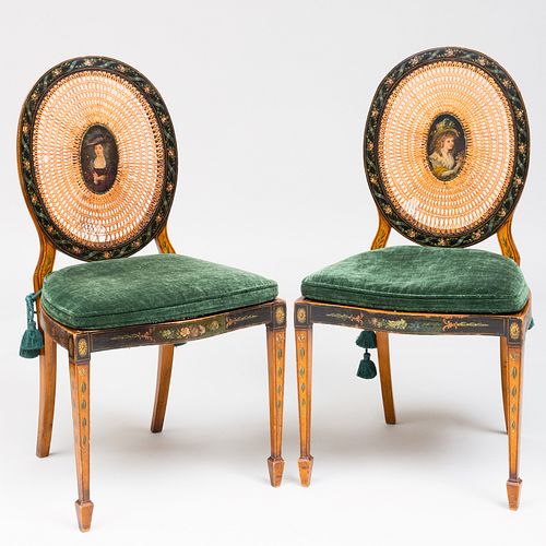 PAIR OF GEORGE III PAINTED AND 3b8964