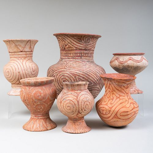 GROUP OF SIX POTTERY MUSHROOM  3b8995