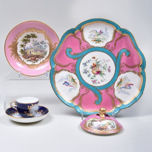 GROUP OF SÃ¨VRES STYLE PINK AND