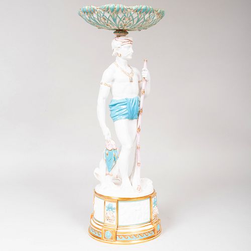 ENGLISH PORCELAIN FIGURAL TAZZA  3b89aa