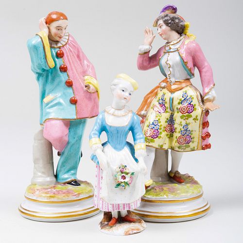 THREE CONTINENTAL PORCELAIN FIGURESComprising An 3b89a6