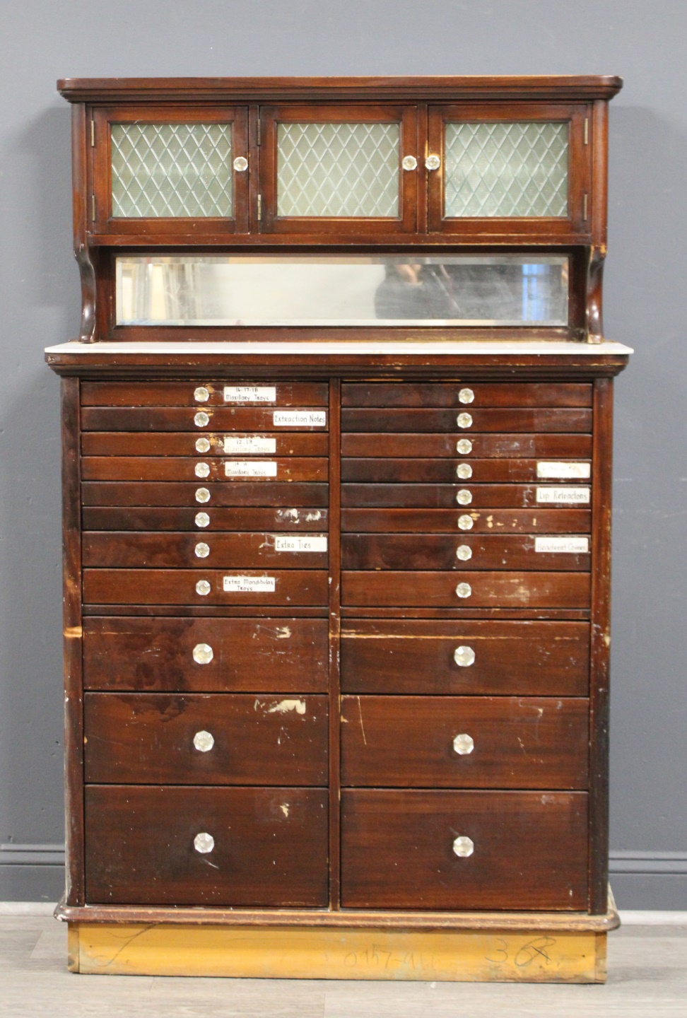 ANTIQUE DENTAL CABINET WITH MILK