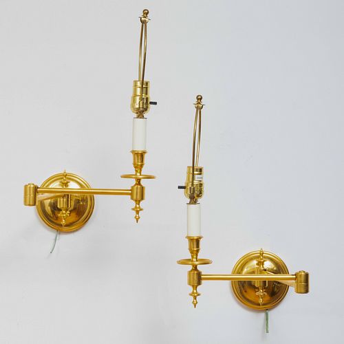 PAIR OF BRASS SWING ARM WALL LIGHTS18 3b89f5