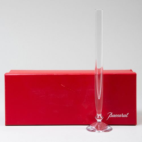 BACCARAT GLASS TALL BUD VASEAcid