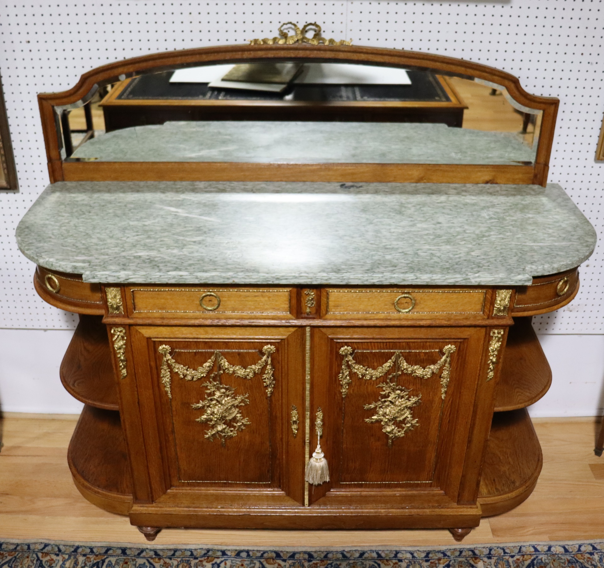 ANTIQUE FRENCH BRONZE MOUNTED MARBLETOP