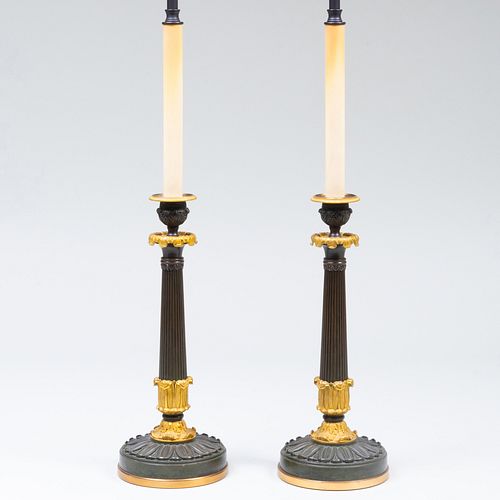 PAIR OF CHARLES X ORMOLU AND PATINATED BRONZE 3b8b0d