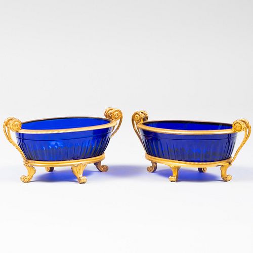 PAIR OF CONTINENTAL GILT METAL MOUNTED 3b8b21