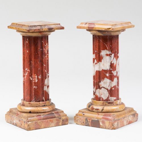 PAIR OF DORIC MARBLE FLUTED COLUMNS10 3b8b2b