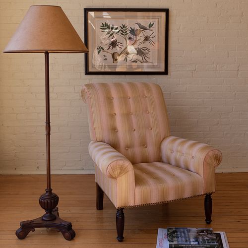 VICTORIAN MAHOGANY UPHOLSTERED