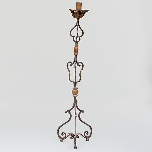 CONTINENTAL POLYCHROMED IRON CANDLESTAND5