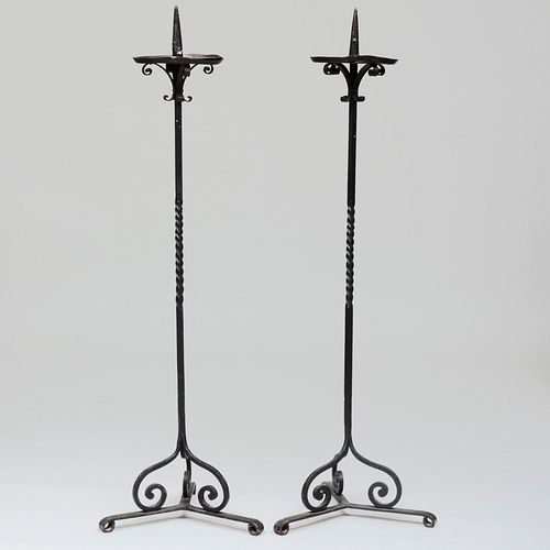 PAIR OF WROUGHT IRON TORCH RES5 3b8b5f