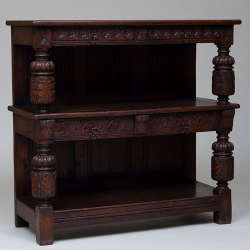 WILLIAM AND MARY STYLE CARVED OAK 3b8b6a