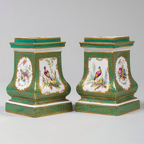 PAIR OF SÃ¨VRES GREEN GROUND