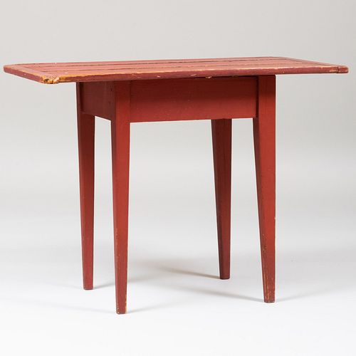 RED PAINTED TAVERN TABLE27 1/4