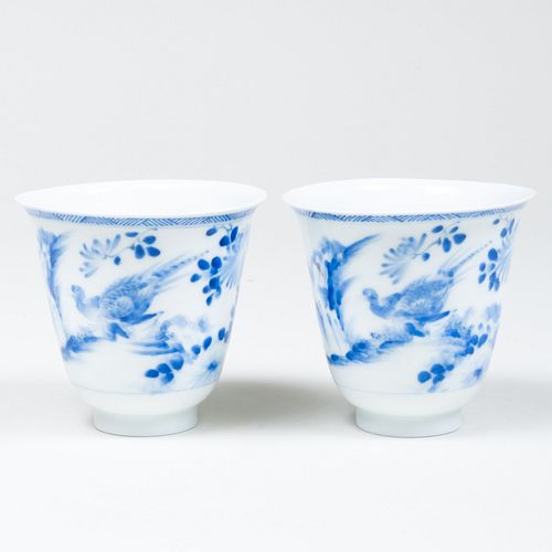 PAIR OF CHINESE BLUE AND WHITE