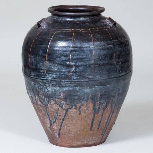 ASIAN BROWN GLAZED EARTHENWARE