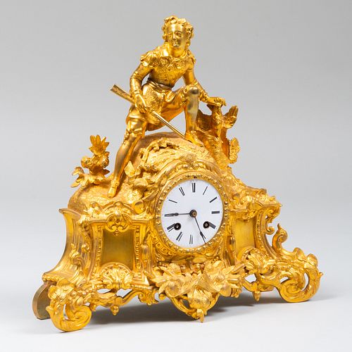 NAPOLEON III ORMOLU FIGURAL CLOCKDial 3b8ca3