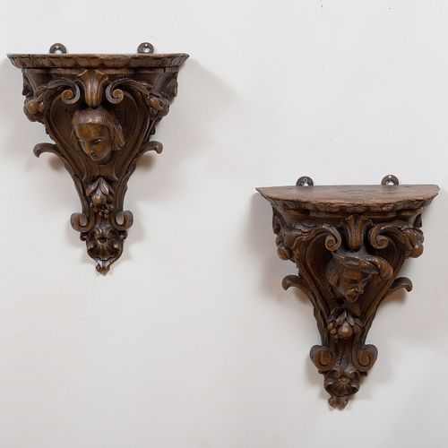 PAIR OF CONTINENTAL CARVED WOOD