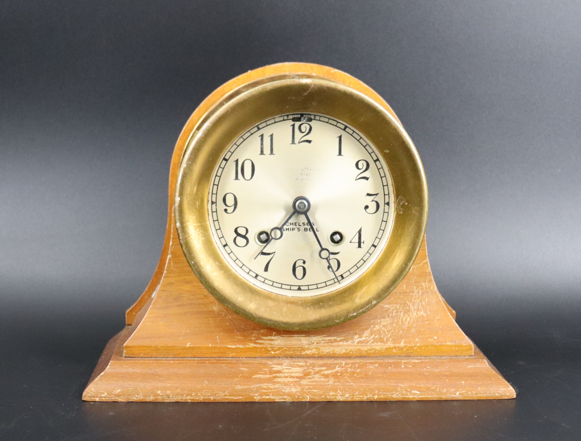 ORIGINAL BRASS CHELSEA SHIPS CLOCK