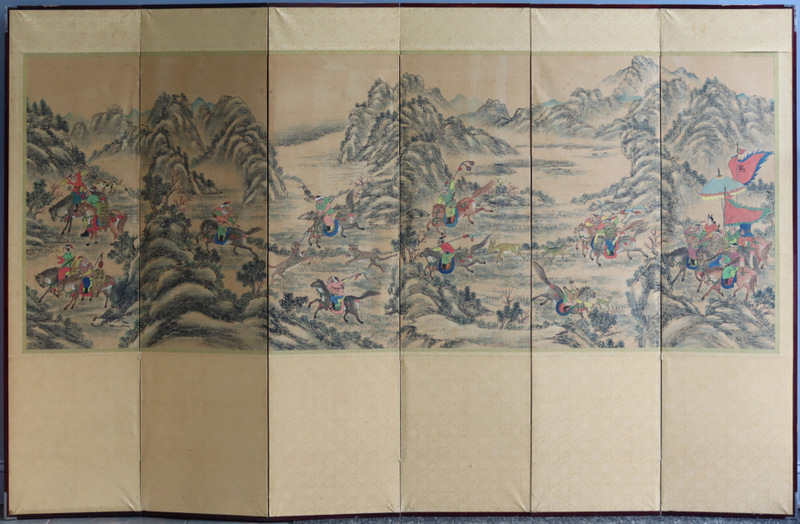 CHINESE 6 PANEL FLOOR SCREEN OF 3b8d17