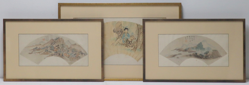  3 FRAMED SIGNED CHINESE PAINTED 3b8d2e