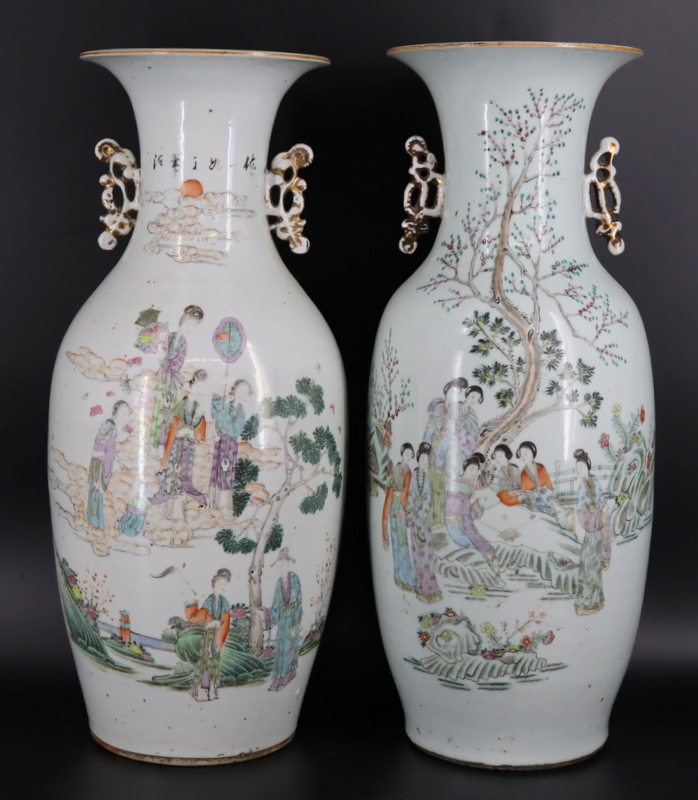 NEAR PAIR OF LARGE CHINESE ENAMEL 3b8d28