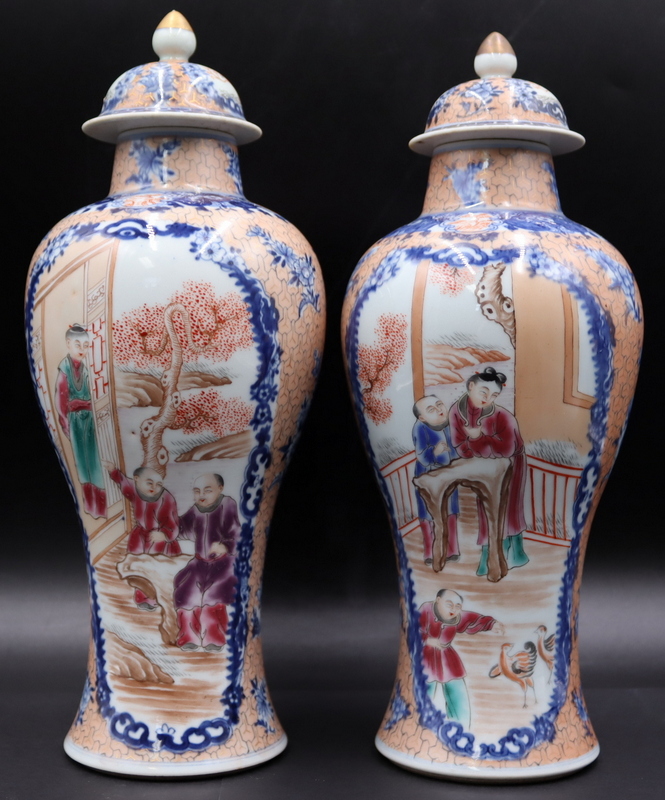 PAIR OF CHINESE ENAMEL DECORATED 3b8d32