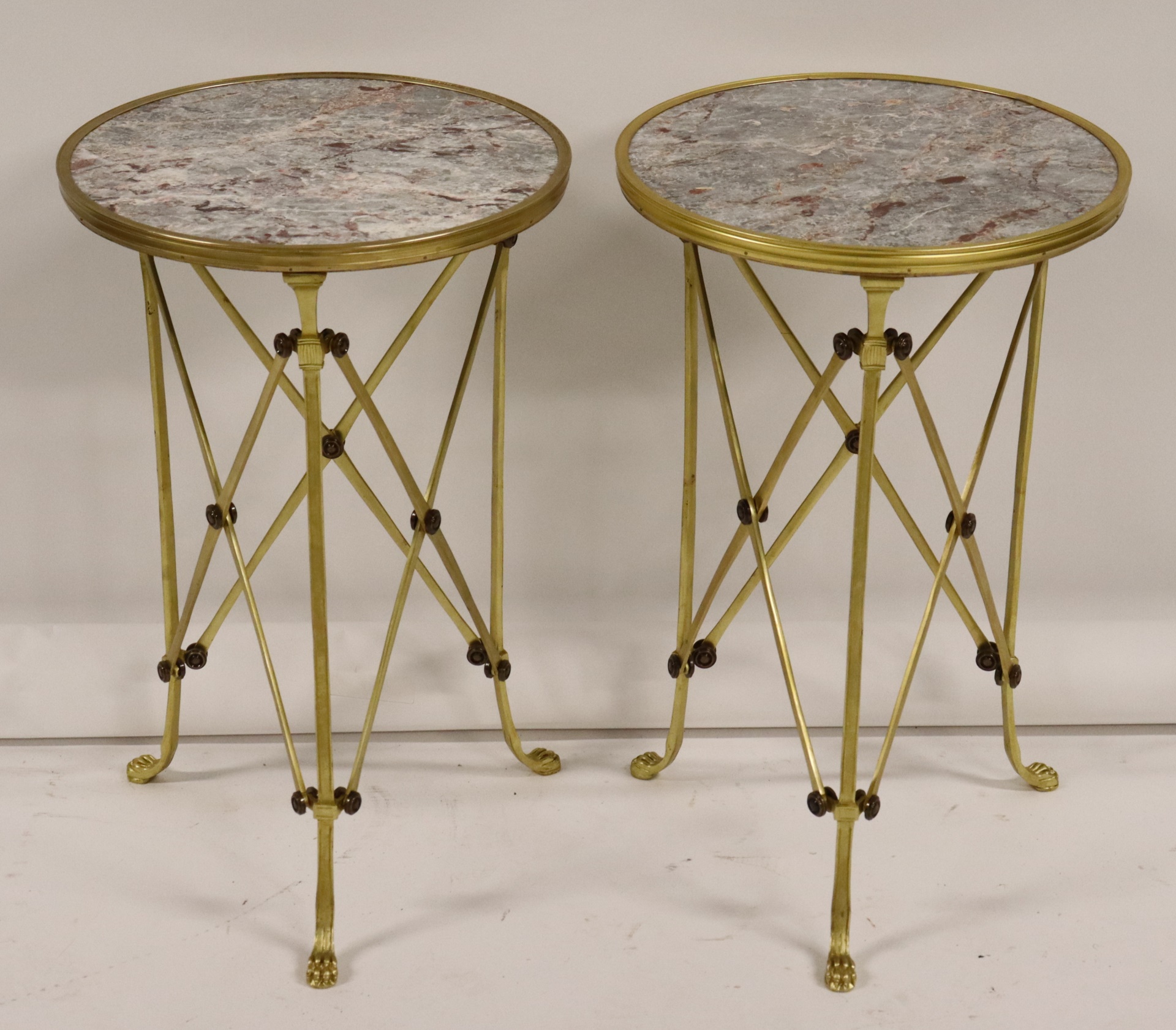 A FINE QUALITY PAIR OF BRONZE MARBLETOP