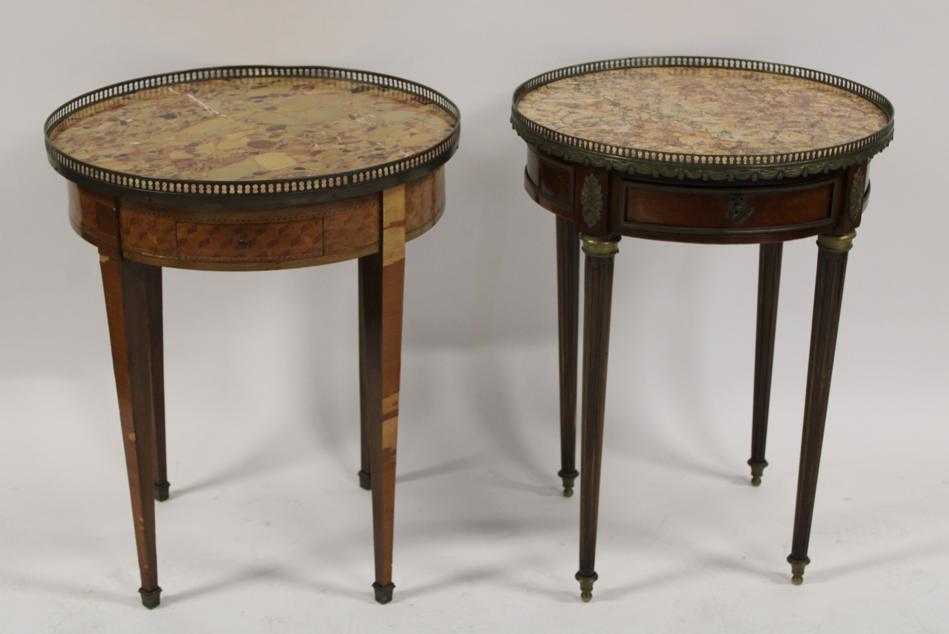 2 ANTIQUE CONTINENTAL MARBLETOP