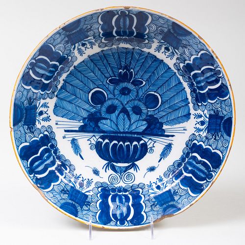 DUTCH DELFT CHARGER WITH PEACOCK