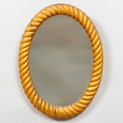 PAIR OF SMALL GILTWOOD ROPE TWIST