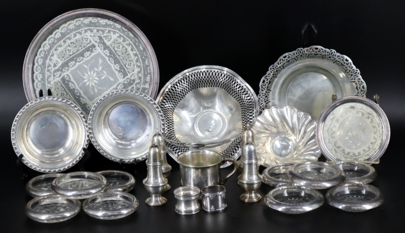 SILVER. ASSORTED GROUPING OF SILVER