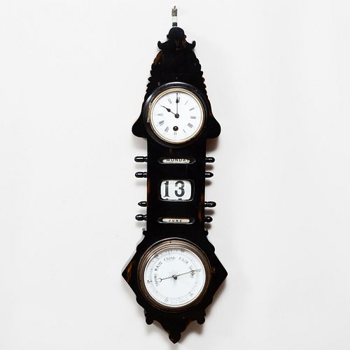 EBONIZED WOOD BAROMETER CLOCKThe 3b8e68