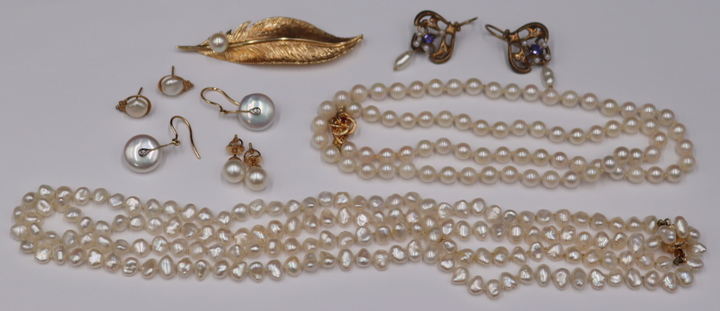 JEWELRY. 14KT GOLD AND PEARL JEWELRY
