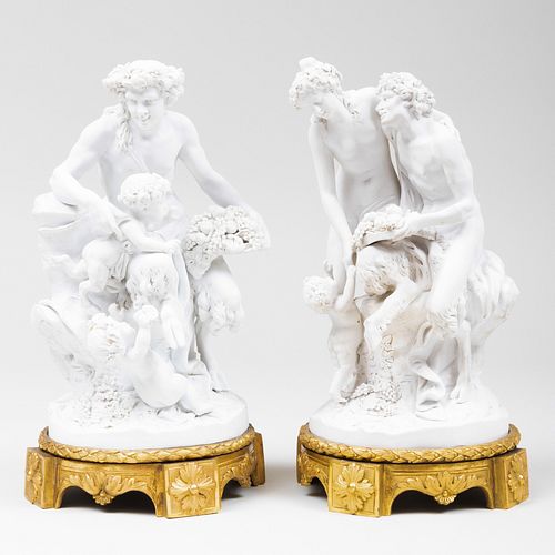 PAIR OF CONTINENTAL BISCUIT MYTHOLOGICAL 3b8ee2
