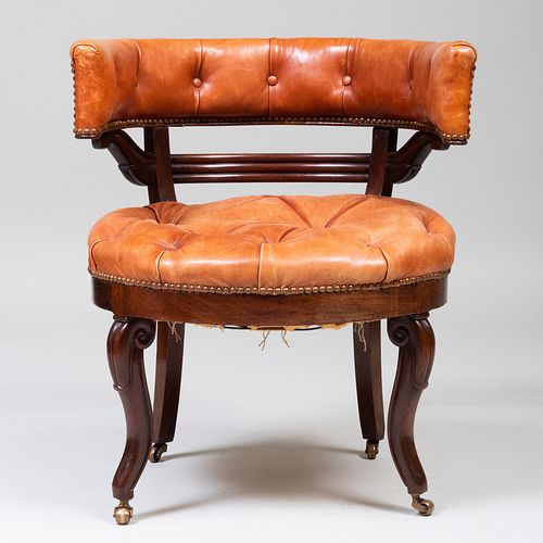 EARLY VICTORIAN MAHOGANY LEATHER 3b8f1b