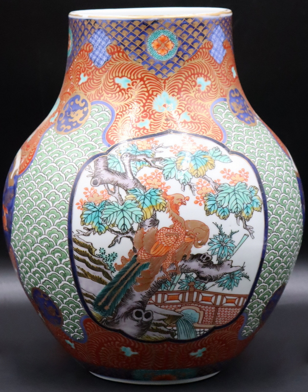 SIGNED JAPANESE SATSUMA ENAMEL 3b903a