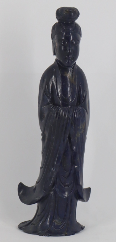 CHINESE CARVED LAPIS LAZULIS STANDING