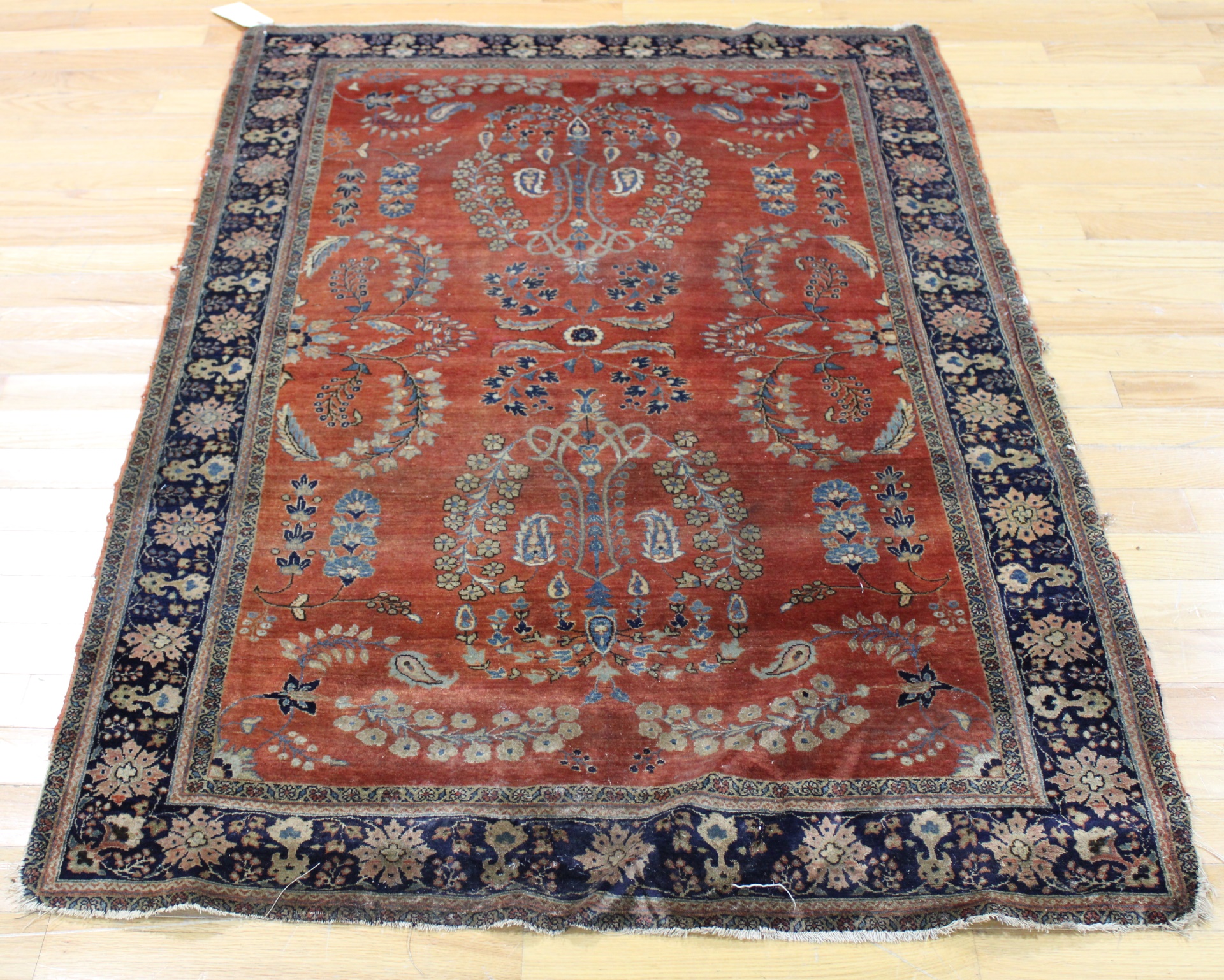ANTIQUE AND FINELY HAND WOVEN SAROUK 3b9095