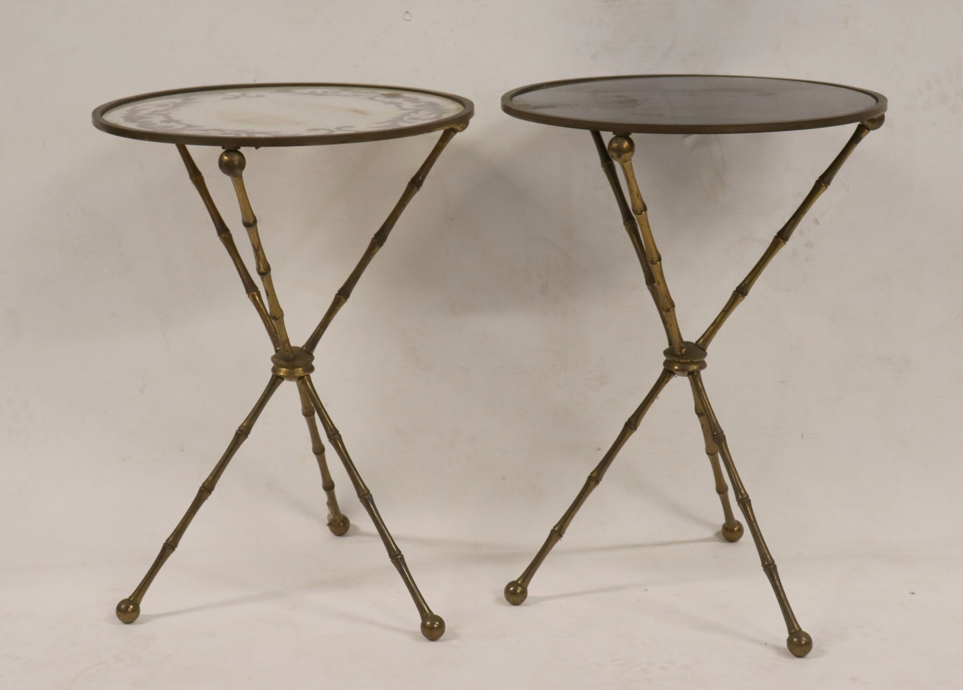 MIDCENTURY PAIR OF GILT METAL BAMBOO 3b90d0