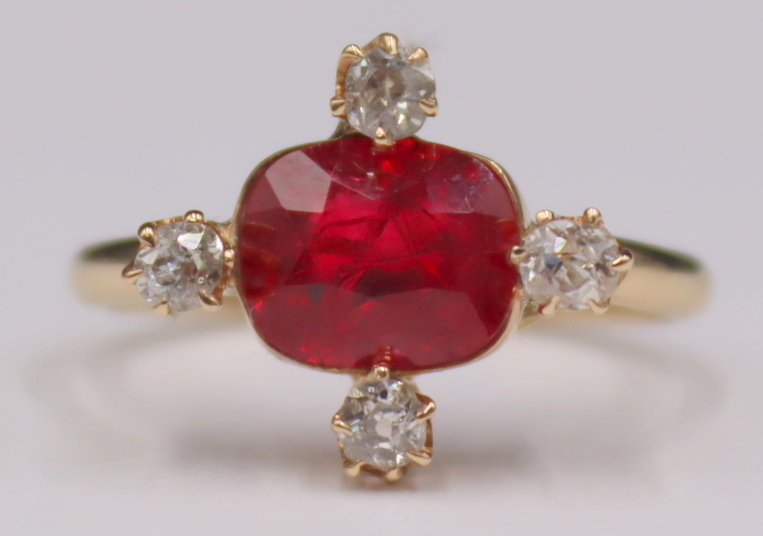 JEWELRY 14KT GOLD RUBY AND DIAMOND 3b912c