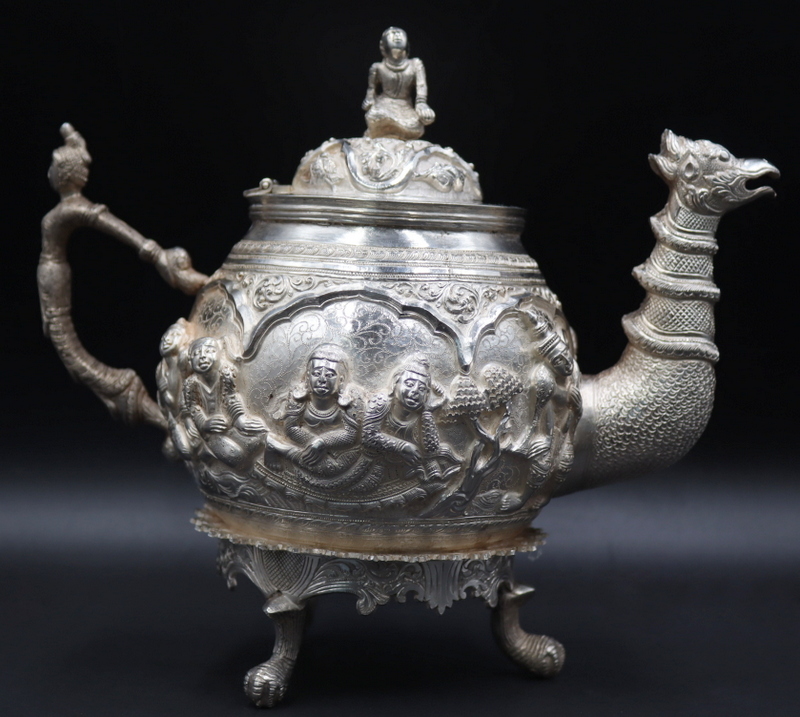 SILVER. ASIAN SILVER FIGURAL REPOUSSE