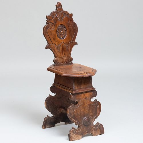 ITALIAN BAROQUE WALNUT SCABELLOWith