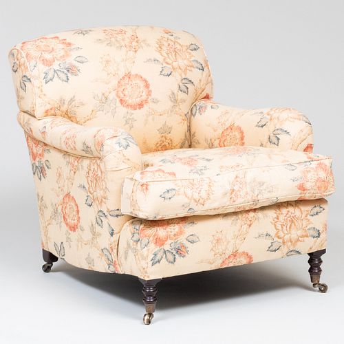 ENGLISH LINEN UPHOLSTERED CLUB